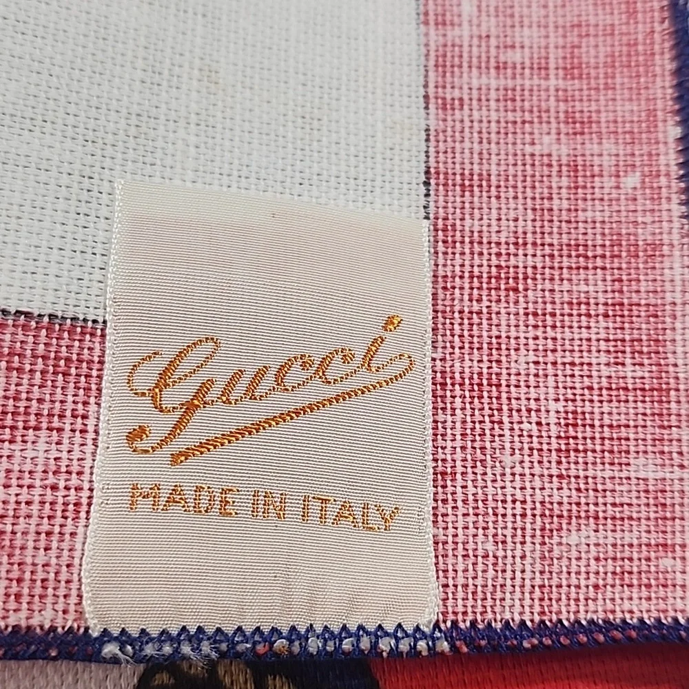 Vintage 1970 Gucci Linen Nautical Set Of 8- 4 Placemats And 4 Napkins